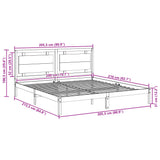 Cadre de lit extra long sans matelas 200x210 cm bois massif