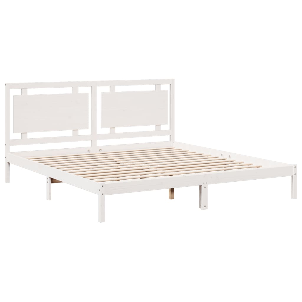 Cadre de lit extra long sans matelas 200x210 cm bois massif