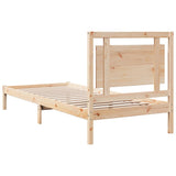 Cadre de lit extra long sans matelas 90x220 cm bois massif