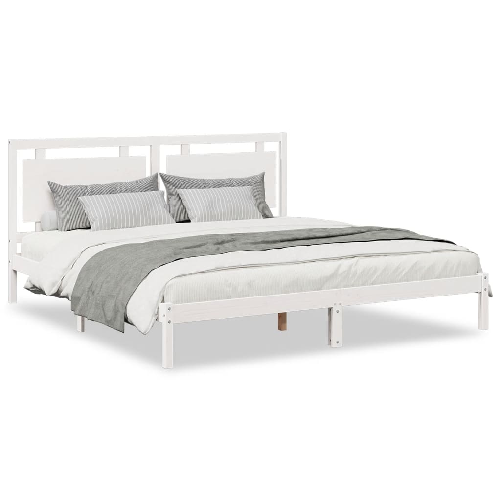 Cadre de lit extra long sans matelas 180x220 cm bois massif