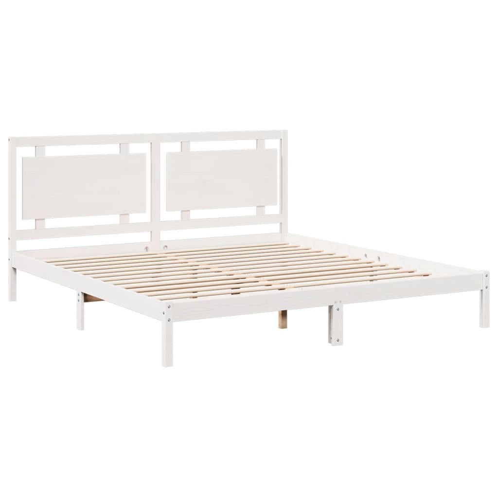 Cadre de lit extra long sans matelas 180x220 cm bois massif