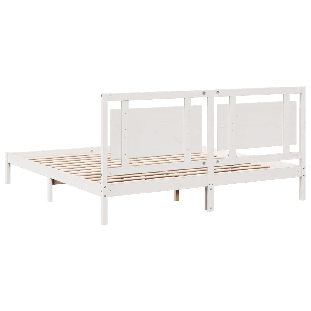 Cadre de lit extra long sans matelas 180x220 cm bois massif