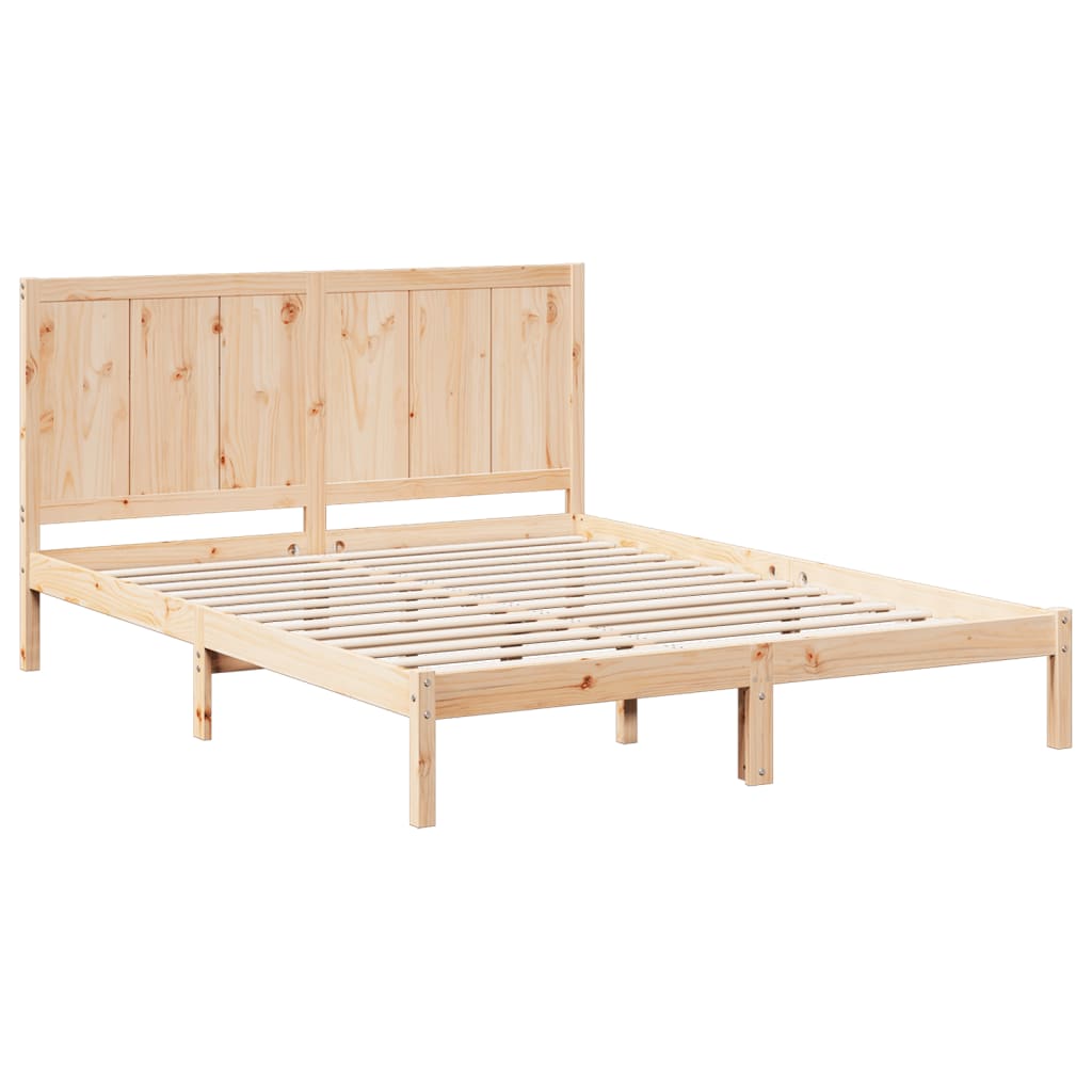 Cadre de lit extra long sans matelas 160x210 cm bois massif