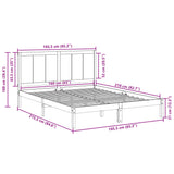 Cadre de lit extra long sans matelas 160x210 cm bois massif