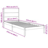 Extra langer Bettrahmen ohne Matratze 100x210 cm Massivholz