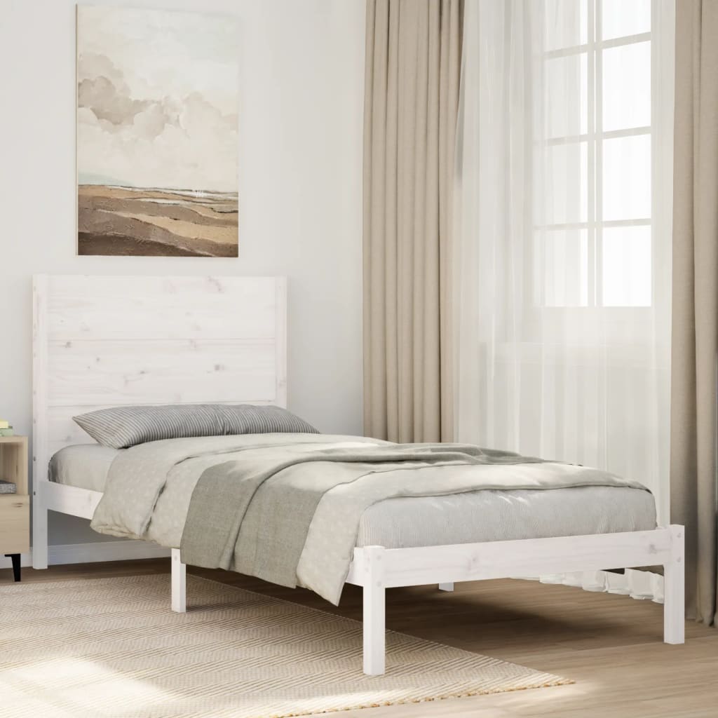 Cadre de lit extra long sans matelas 100x210 cm bois massif