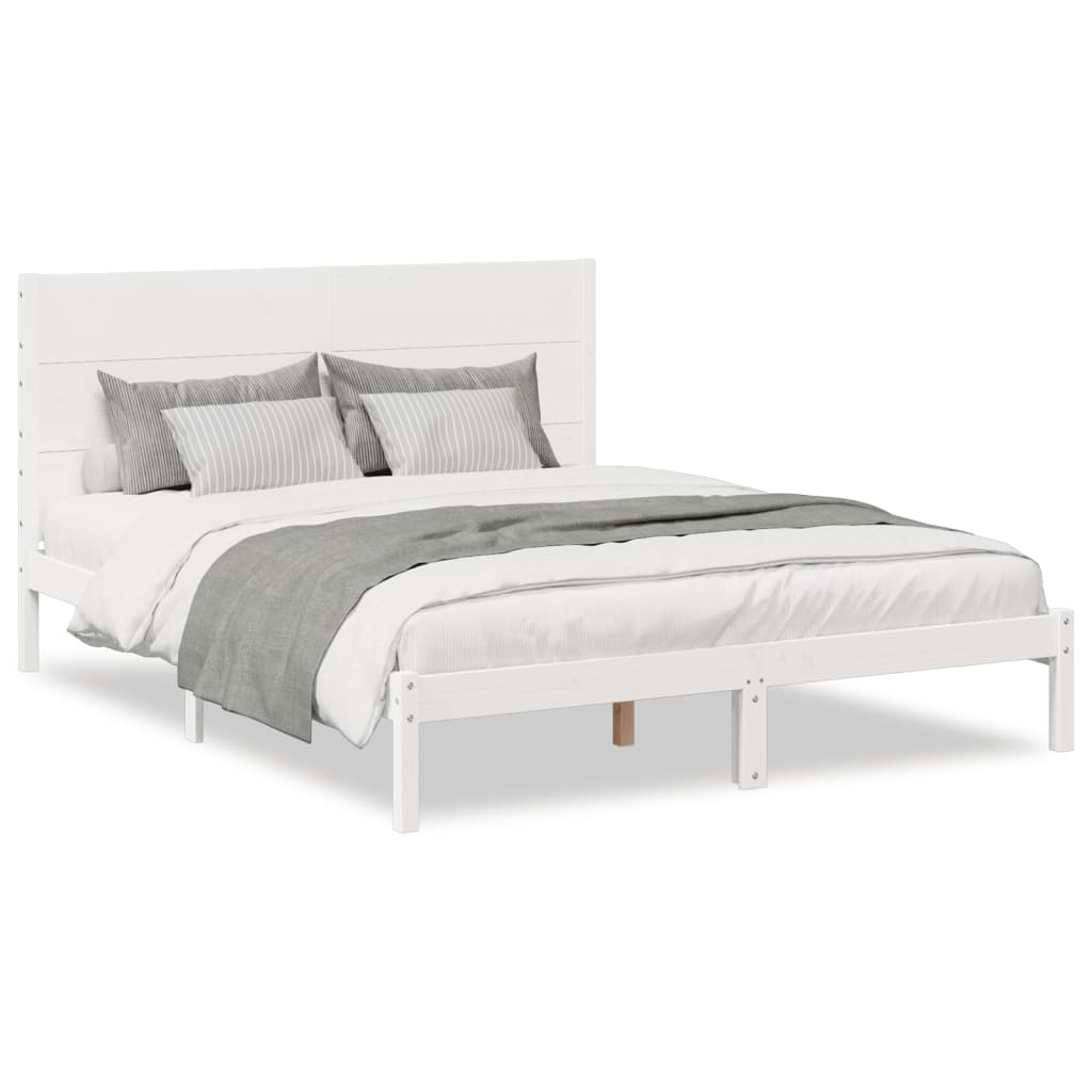 Cadre de lit extra long sans matelas 140x210 cm bois massif