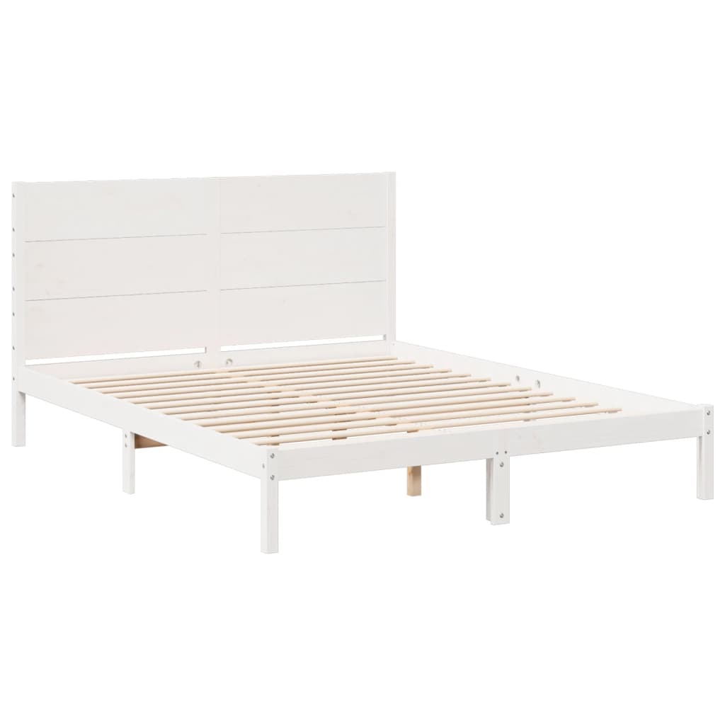 Cadre de lit extra long sans matelas 140x210 cm bois massif