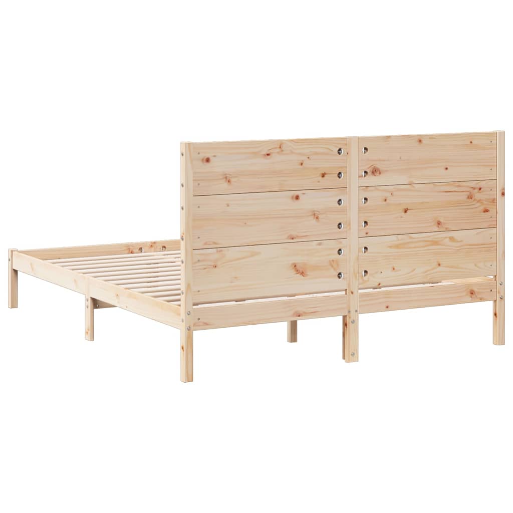 Cadre de lit extra long sans matelas 160x210 cm bois massif