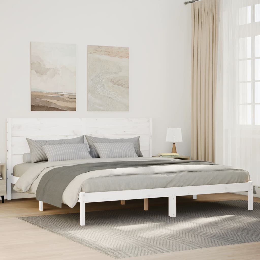 Cadre de lit extra long sans matelas 160x210 cm bois massif