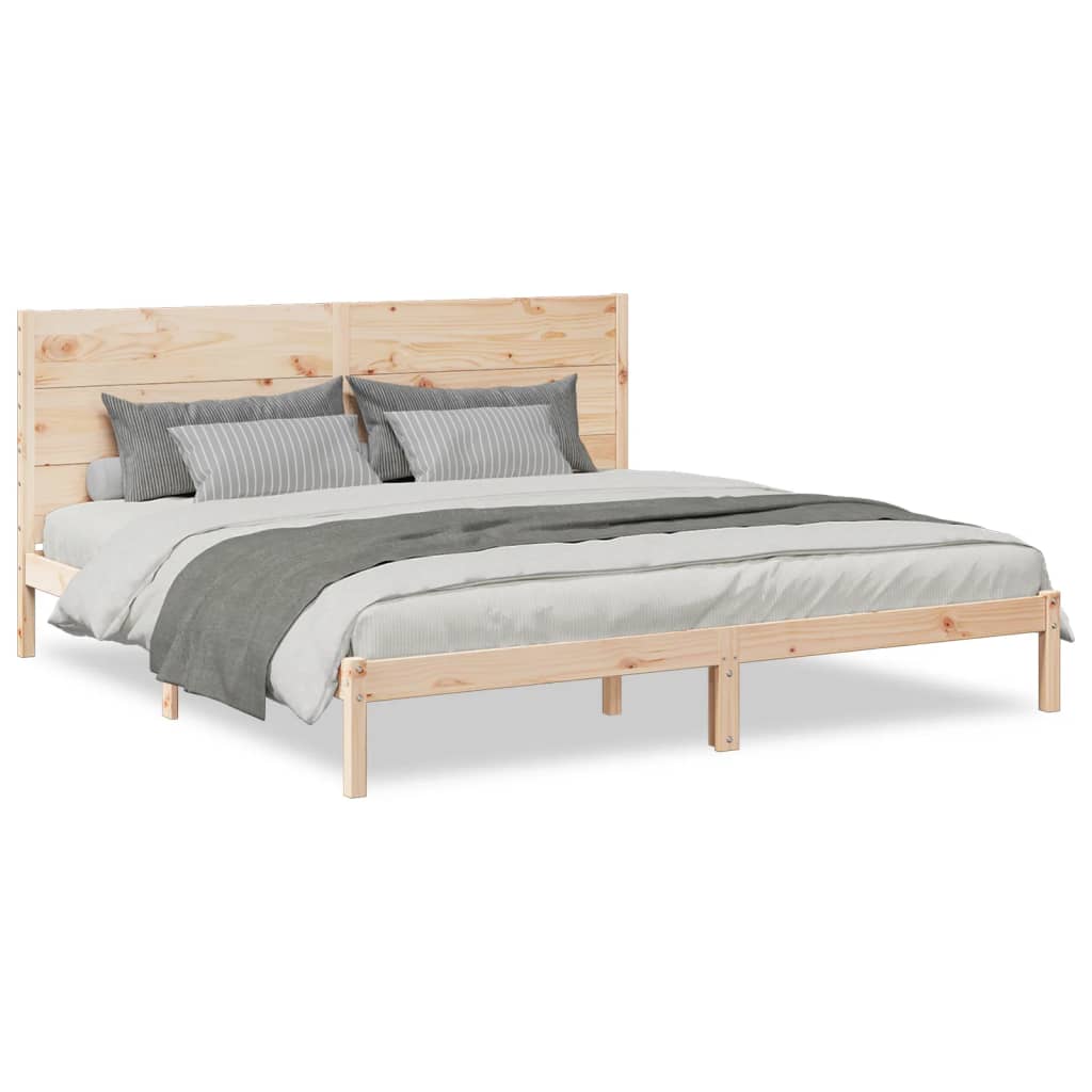 Cadre de lit extra long sans matelas 180x210 cm bois massif