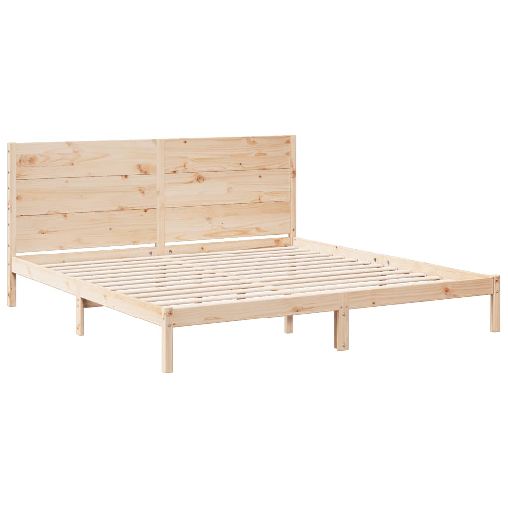 Cadre de lit extra long sans matelas 180x210 cm bois massif