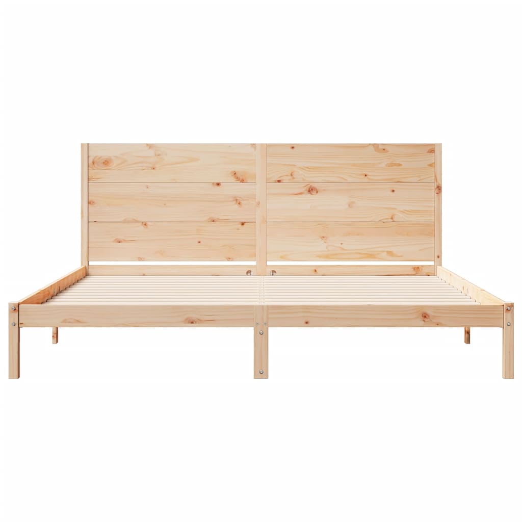 Cadre de lit extra long sans matelas 180x210 cm bois massif