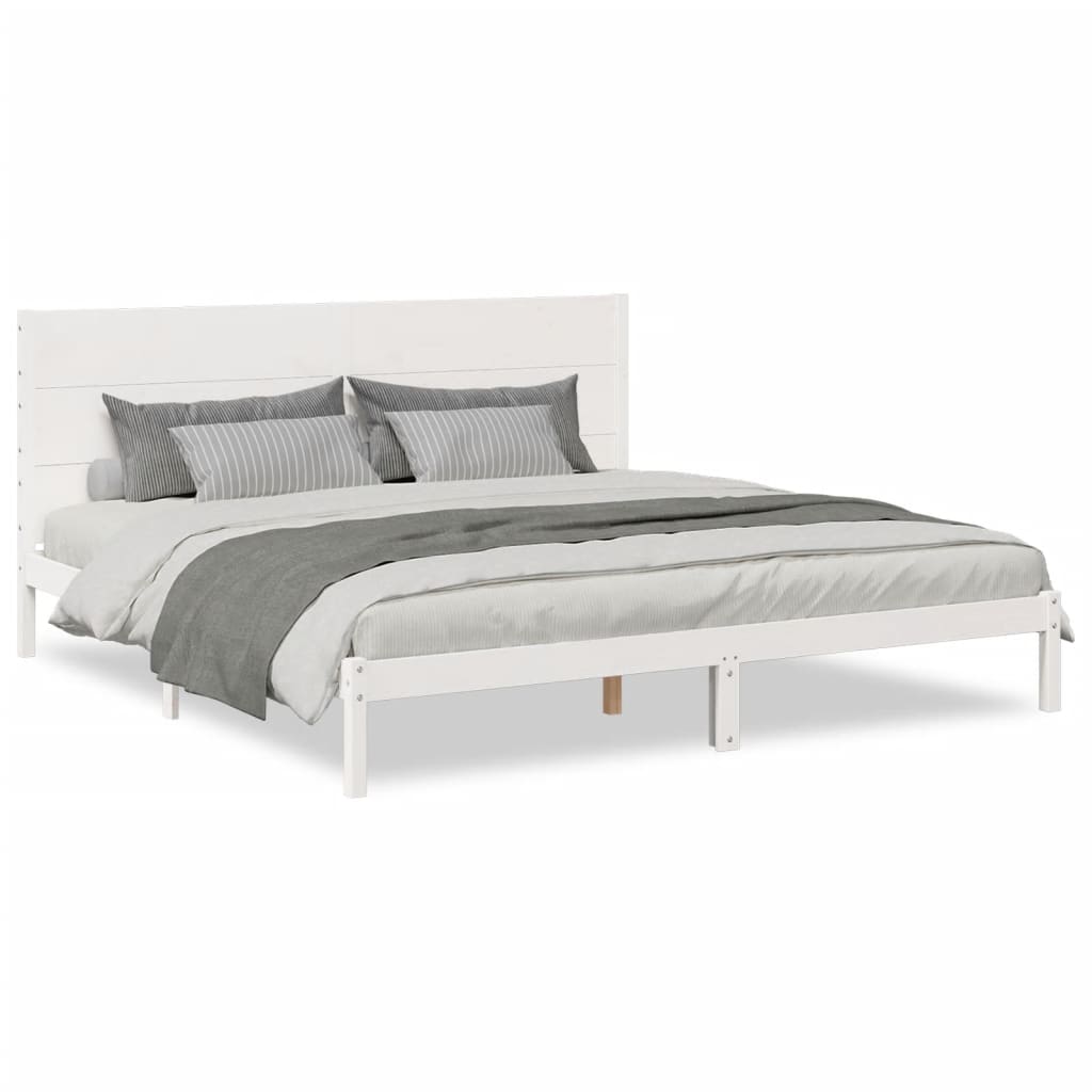 Cadre de lit extra long sans matelas 200x210 cm bois massif