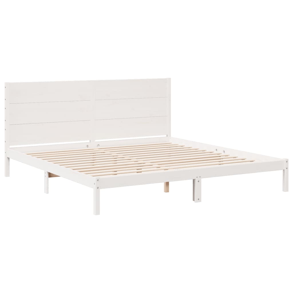 Cadre de lit extra long sans matelas 200x210 cm bois massif