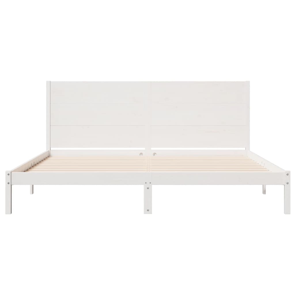 Cadre de lit extra long sans matelas 200x210 cm bois massif