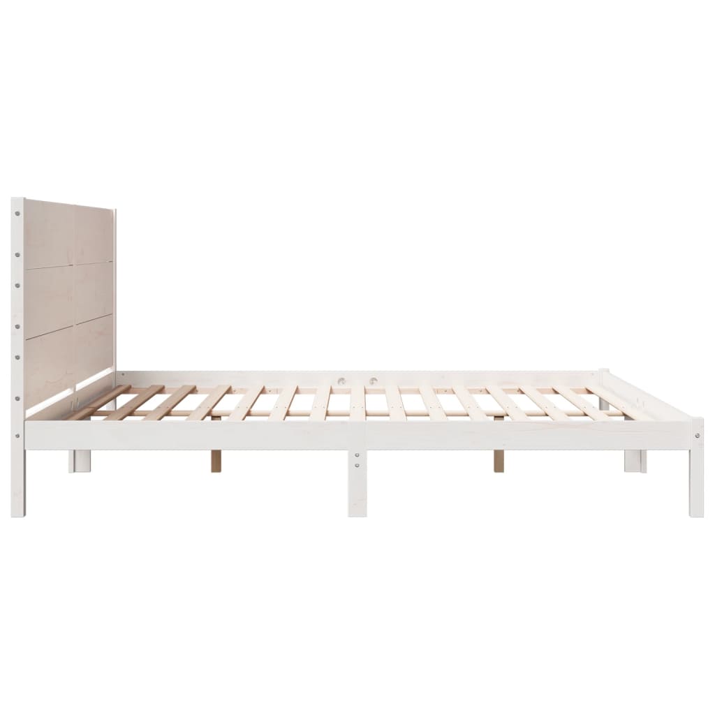 Cadre de lit extra long sans matelas 200x210 cm bois massif