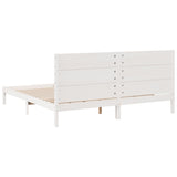 Cadre de lit extra long sans matelas 200x210 cm bois massif