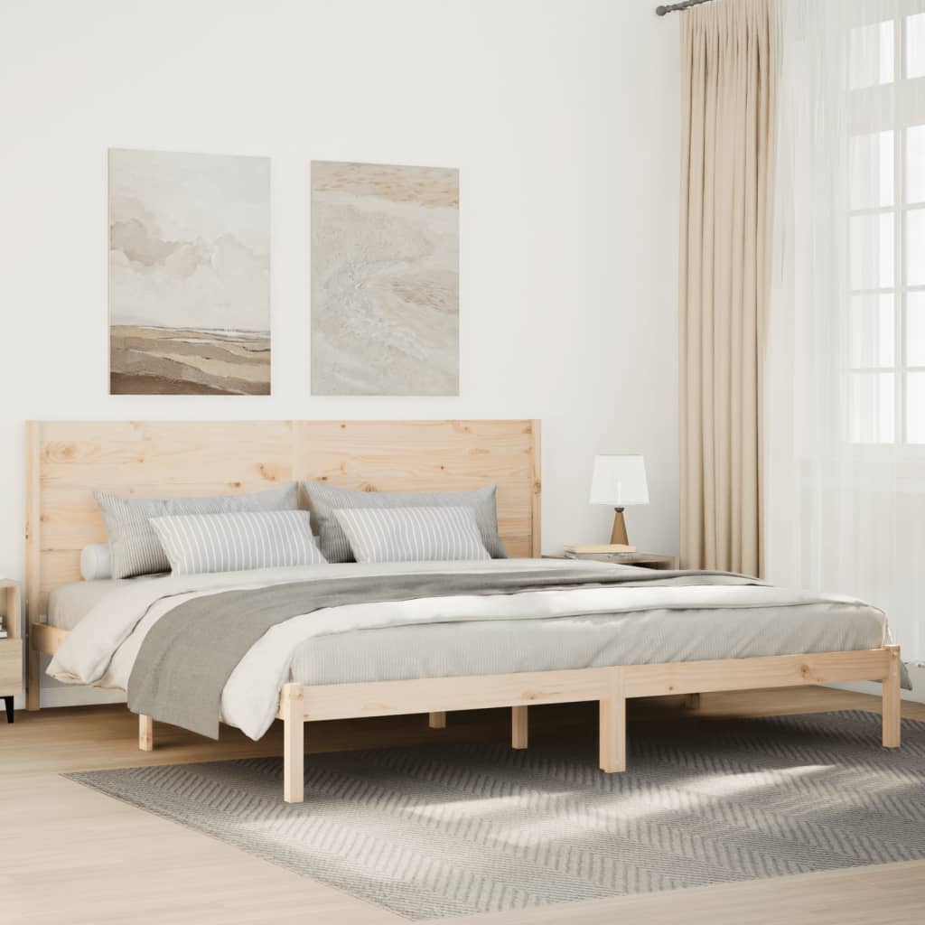 Cadre de lit extra long sans matelas 180x220 cm bois massif