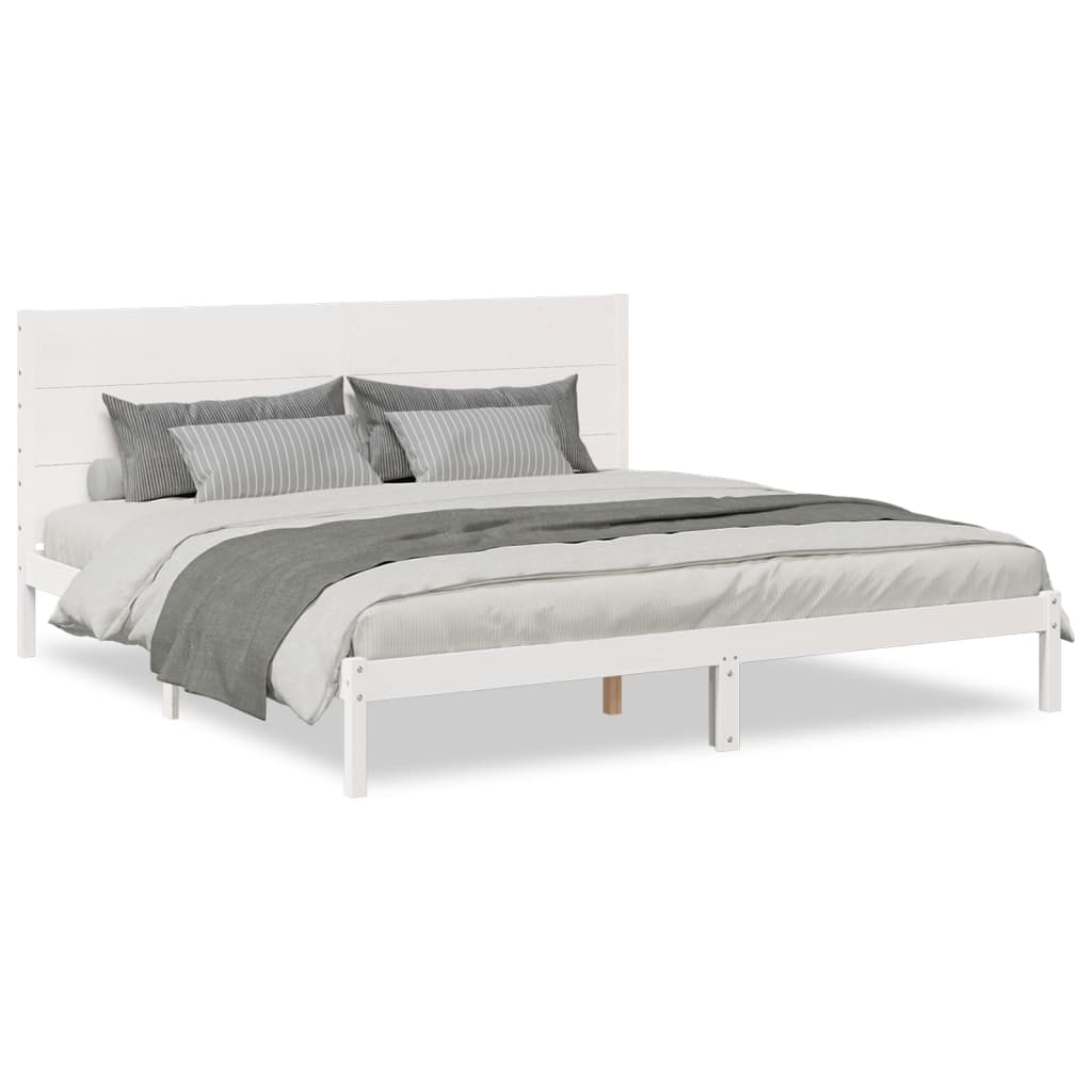 Cadre de lit extra long sans matelas 180x220 cm bois massif