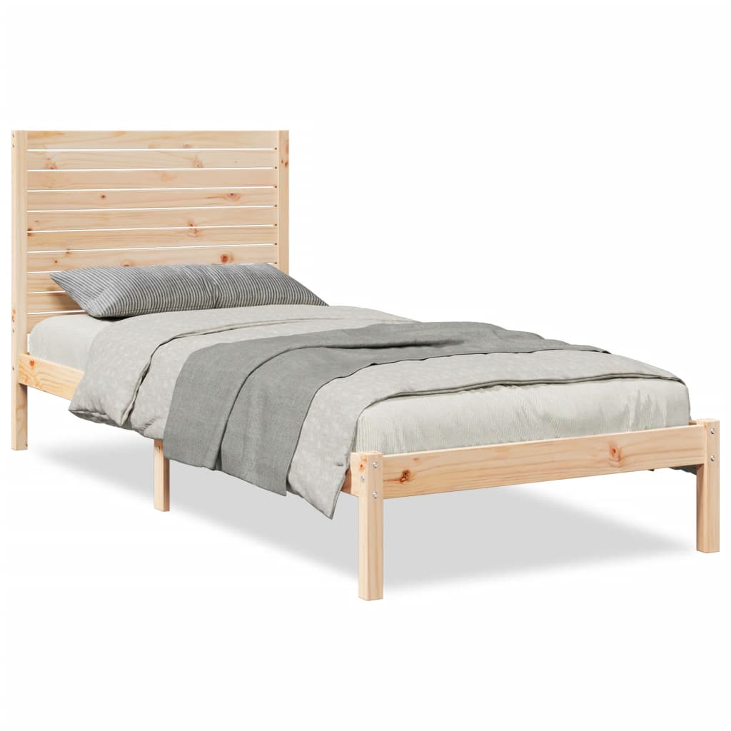 Cadre de lit extra long sans matelas 90x210 cm bois massif