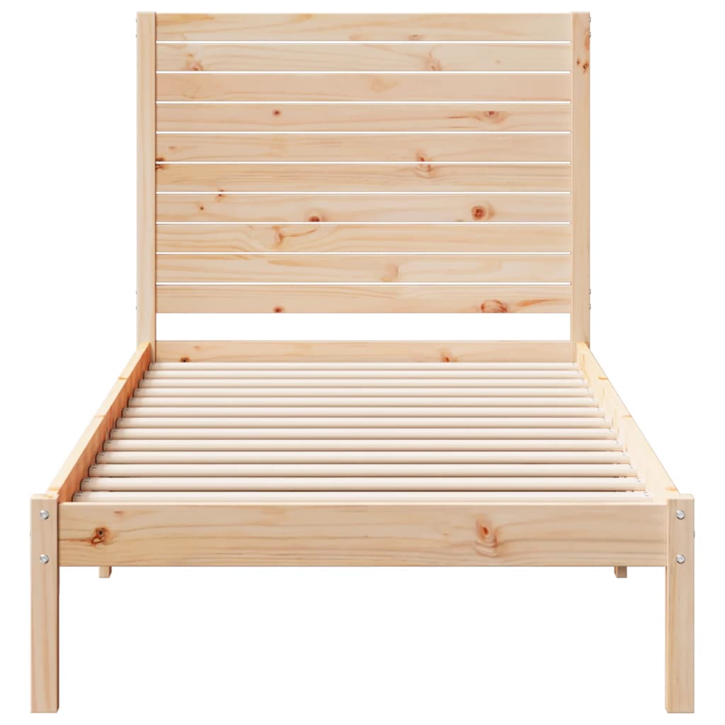 Cadre de lit extra long sans matelas 90x210 cm bois massif