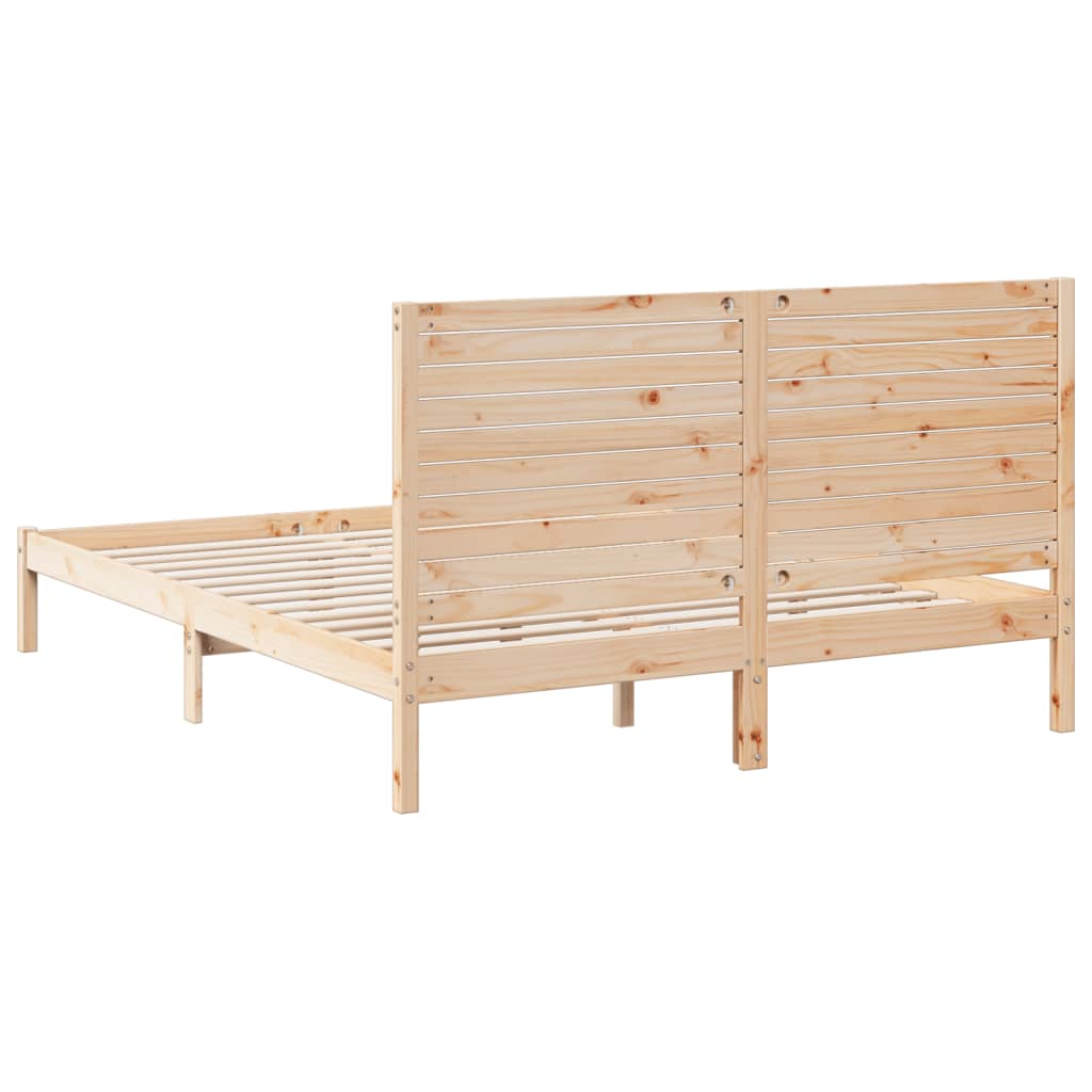 Cadre de lit extra long sans matelas 160x210 cm bois massif