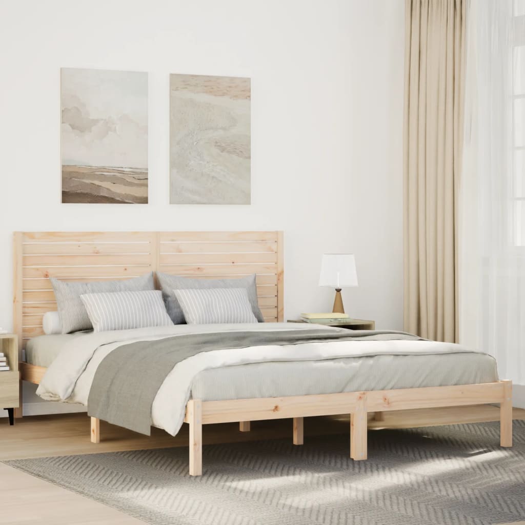 Cadre de lit extra long sans matelas 160x210 cm bois massif