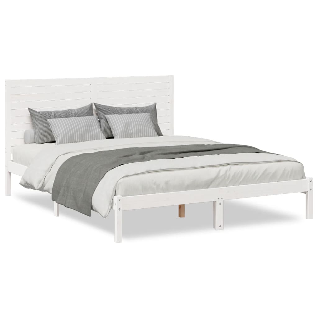 Cadre de lit extra long sans matelas 160x210 cm bois massif