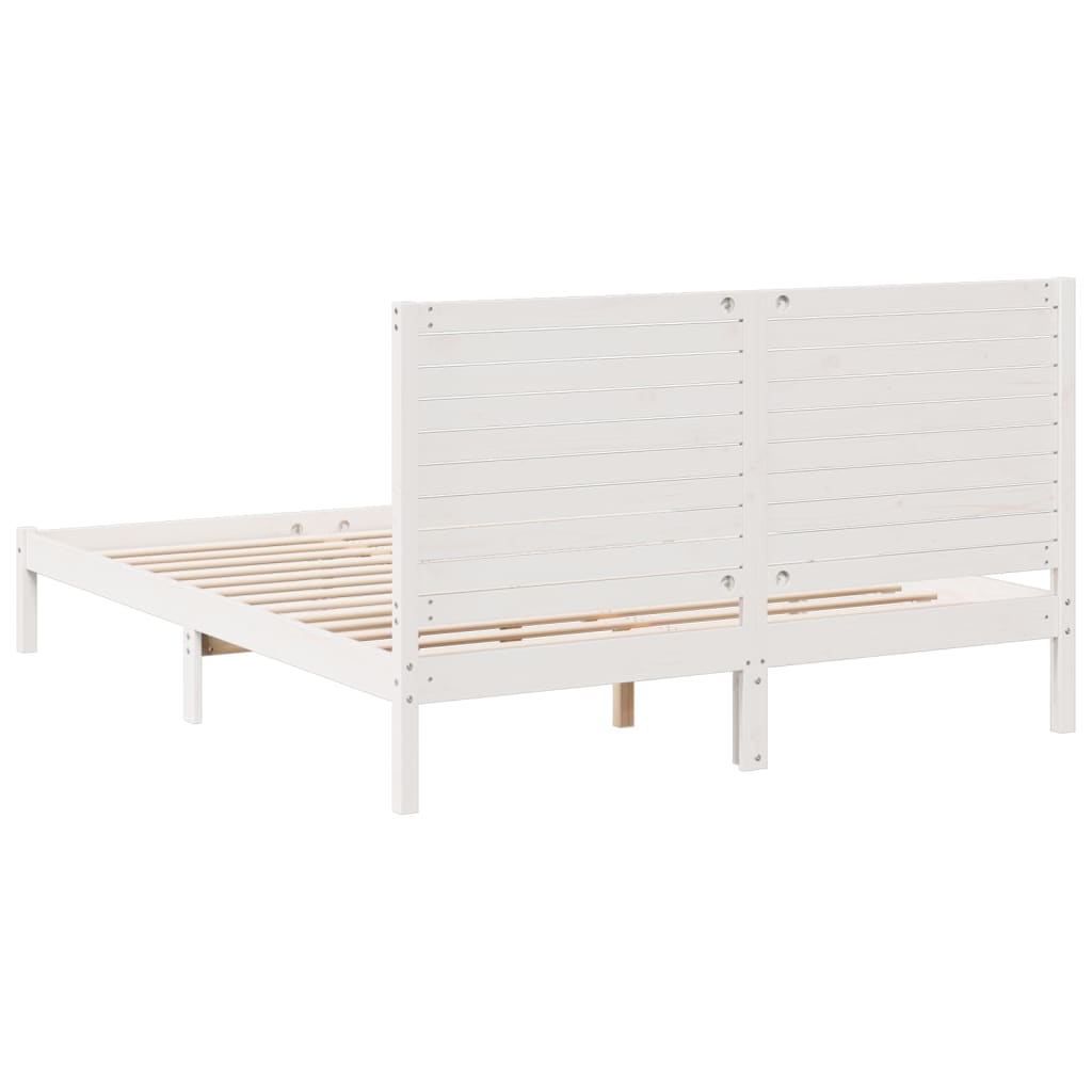 Cadre de lit extra long sans matelas 160x210 cm bois massif