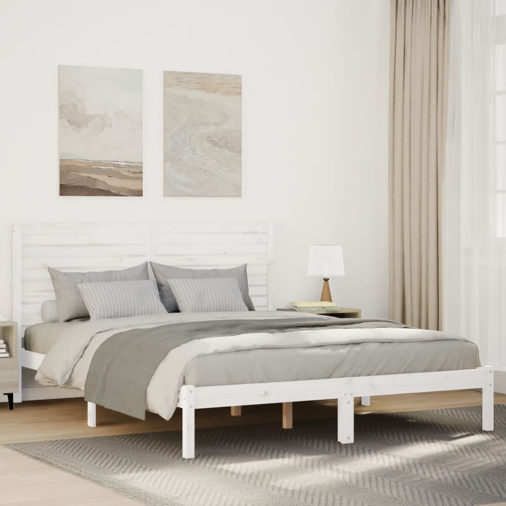 Cadre de lit extra long sans matelas 160x210 cm bois massif