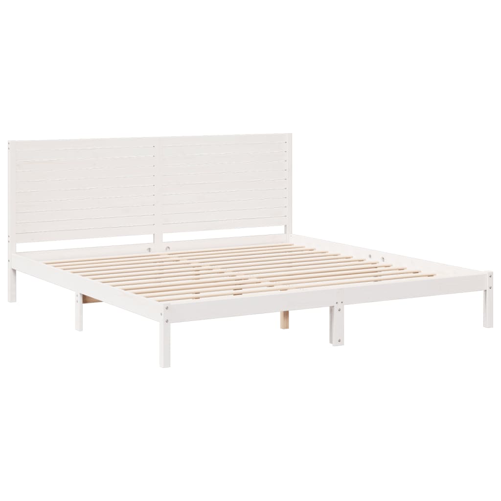 Cadre de lit extra long sans matelas 200x210 cm bois massif