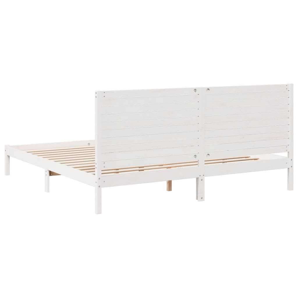 Cadre de lit extra long sans matelas 200x210 cm bois massif