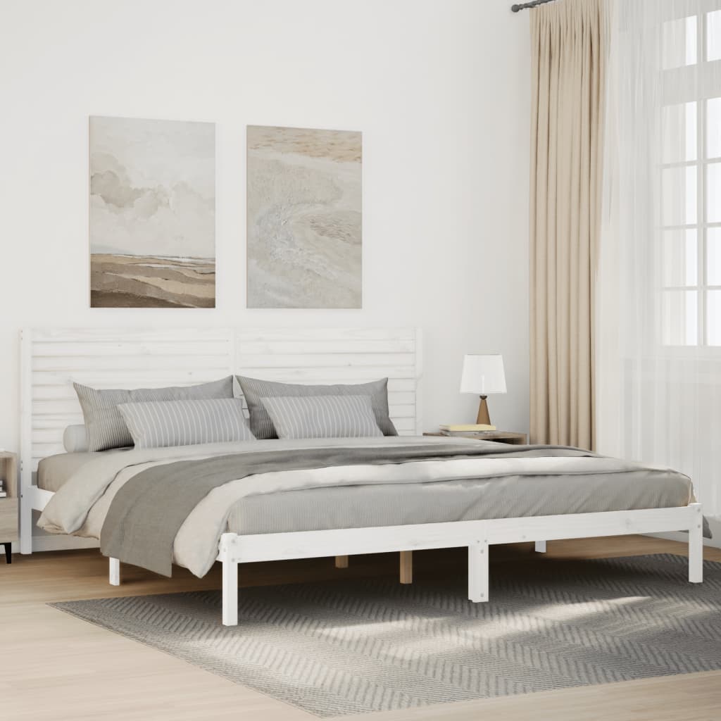 Cadre de lit extra long sans matelas 200x210 cm bois massif