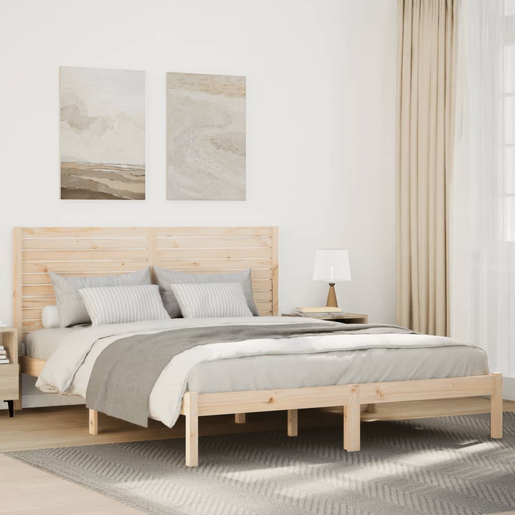 Cadre de lit extra long sans matelas 160x220 cm bois massif