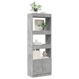 High sideboard 63x33x180 cm concrete gray engineered wood