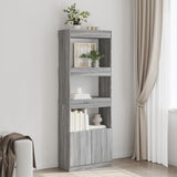 High sideboard 63x33x180 cm sonoma gray engineered wood