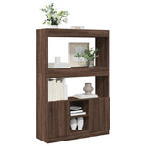 Buffet haut chêne marron 92x33x140 cm bois d'ingénierie