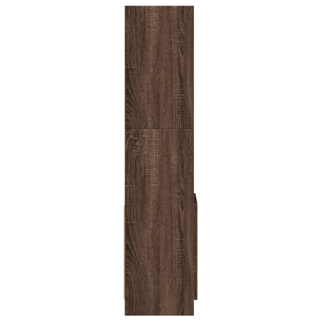 Buffet haut chêne marron 92x33x140 cm bois d'ingénierie