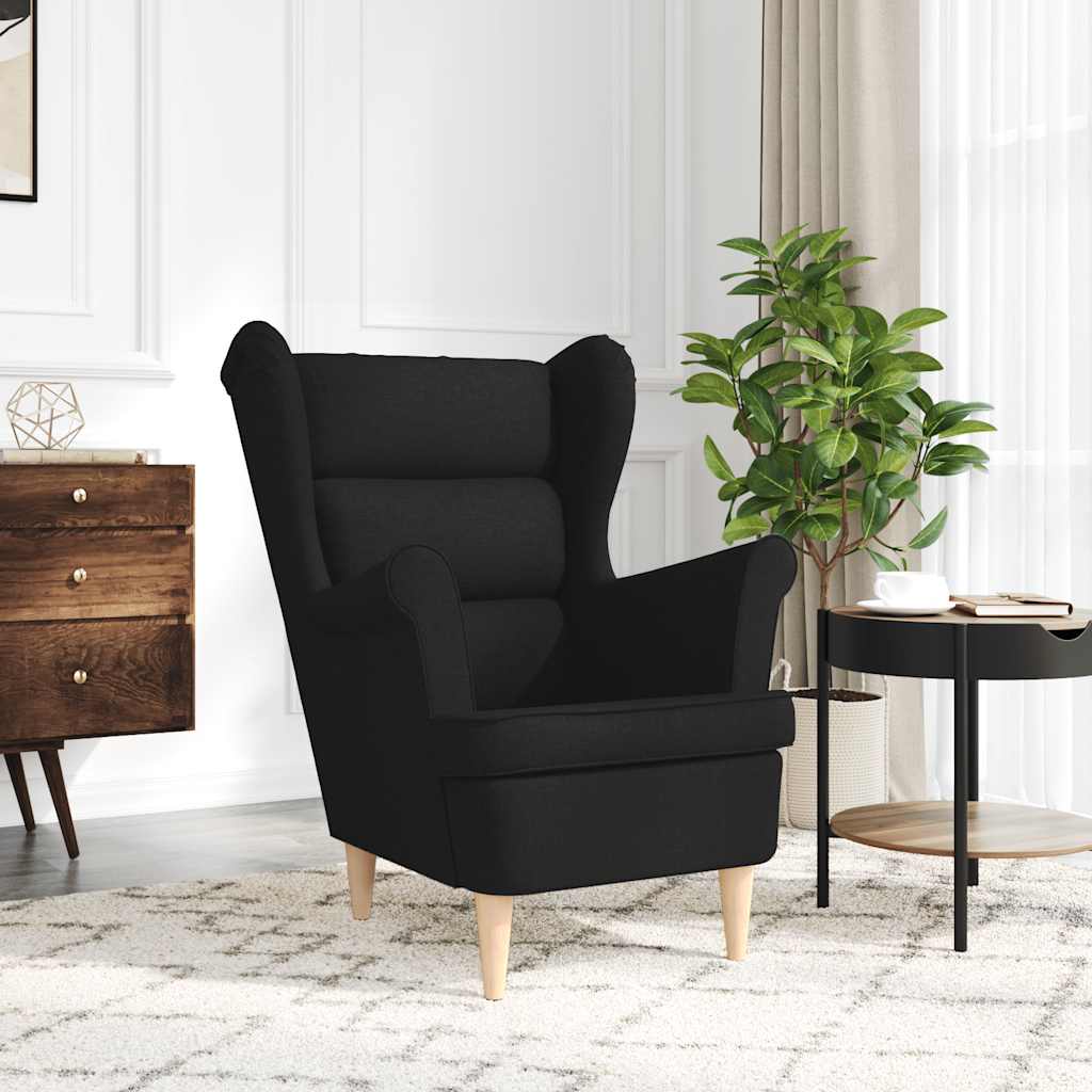 Fauteuil noir 74x84x100 cm tissu