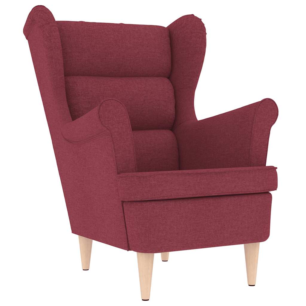 Fauteuil rouge bordeaux 74x84x100 cm tissu