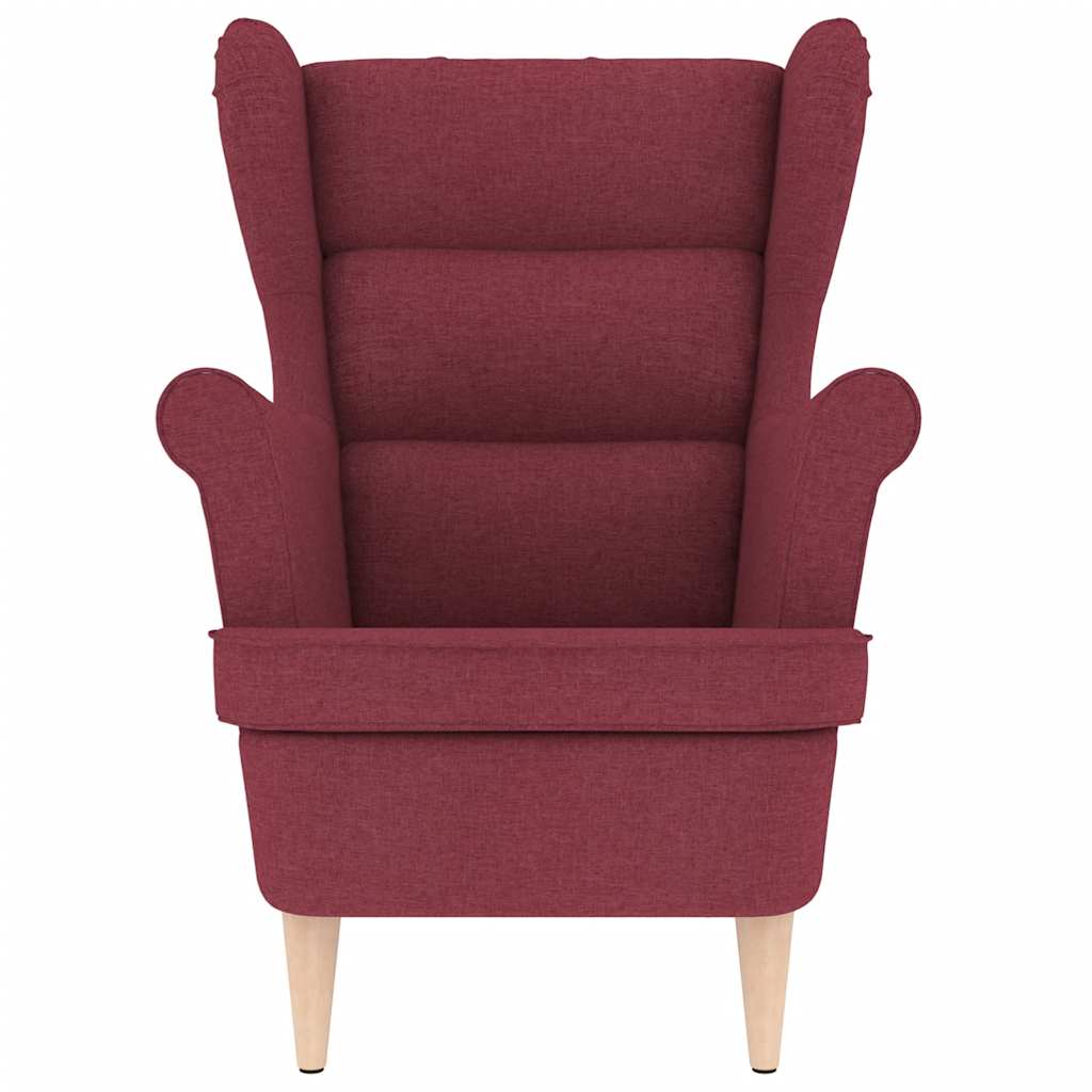 Fauteuil rouge bordeaux 74x84x100 cm tissu