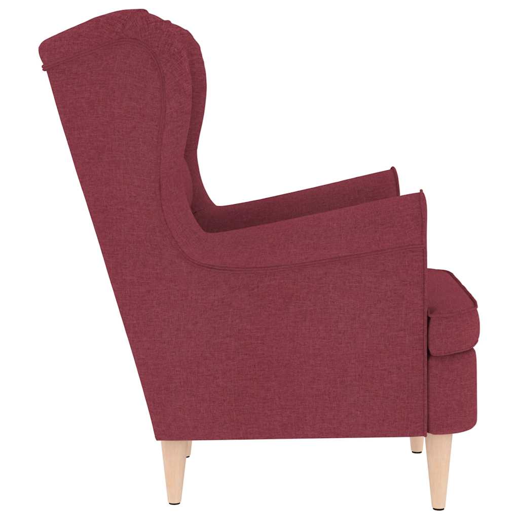 Fauteuil rouge bordeaux 74x84x100 cm tissu