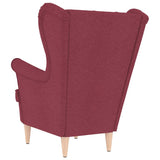 Fauteuil rouge bordeaux 74x84x100 cm tissu