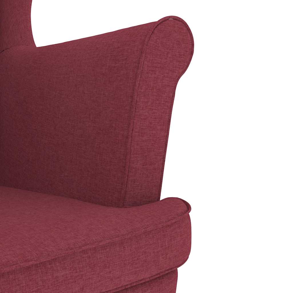 Fauteuil rouge bordeaux 74x84x100 cm tissu