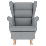 Chaise à bascule gris clair 74x90x102 cm tissu