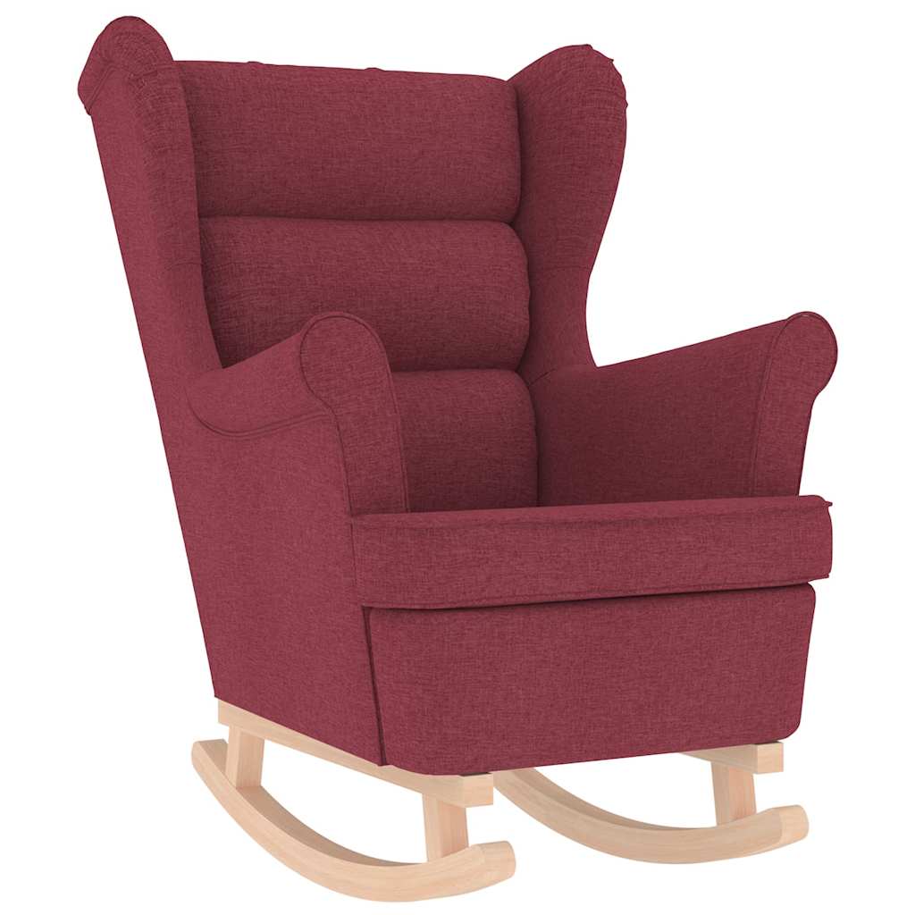 Chaise à bascule rouge bordeaux 74x90x102 cm tissu