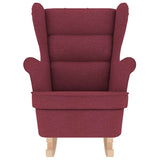 Chaise à bascule rouge bordeaux 74x90x102 cm tissu