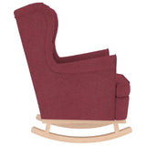 Chaise à bascule rouge bordeaux 74x90x102 cm tissu