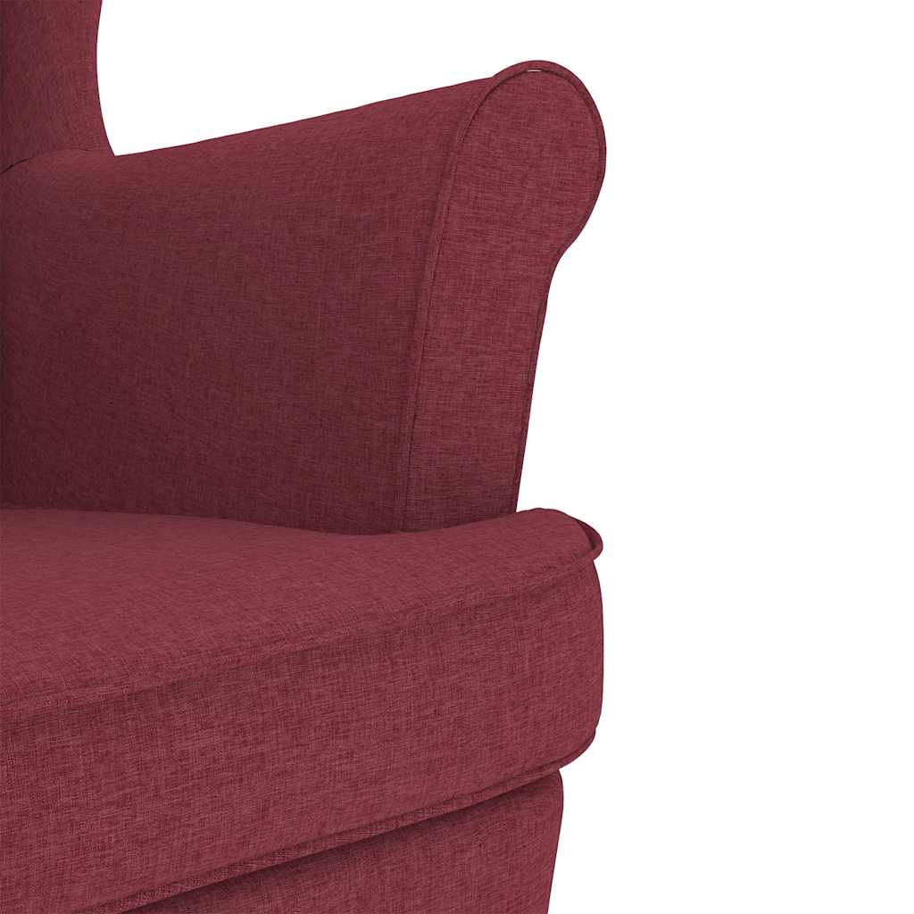 Chaise à bascule rouge bordeaux 74x90x102 cm tissu